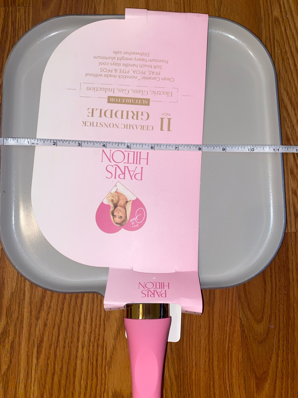 NWT | Paris Hilton | 11 Inch Ceramic Nonstick Griddle Pan | Pink - Picture 7 of 13